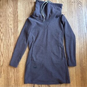 Deso Velma fleece funnel neck dress brown/purple small